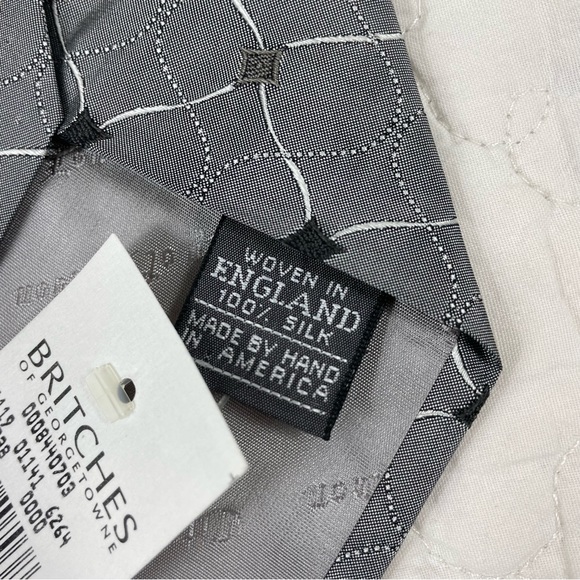 🔥NWT Britches Of Georgetowne Gray Tie 100% Silk Made By Hand In America - Picture 6 of 8